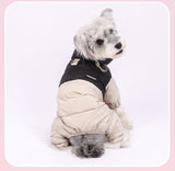 Dog Winter Windproof Cotton Coat, Graphene Thick Four Legged Coat, Teddy Bear with Traction, Waterproof pet Warm Suit