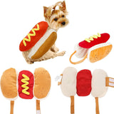 Dog Halloween Costume Hot Dog Pet Clothes Fun Food Halloween Dog Cosplay Christmas Party Cosplay for Dogs and Cats (Medium)