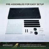 48-Gallon Acrylic Reptile Terrarium 36”x18”x18” – Durable Reptile Tank with Heat-Resistant Aluminum Frame, Smooth Dual Swinging Doors (No Sand/Debris Clogging) – Ideal for Lizards, Snakes & Geckos.