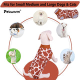 PetWarm Recovery Suit for Dogs, Onesie for Dogs After Surgery, Full Body Dog Onesie After Surgery, Easy-Wear Suit for Licking Prevention and Clean Living, Leopard Pattern, Brown, L
