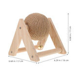 Aboofan Cat Scratcher Toy with Sisal Ball Cats Scratching Rope Ball Interactive Rotatable Wood Pet Scratcher Toys Durable for Indoor to Grind Claws Pet Furniture Supplies