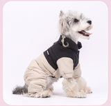 Dog Winter Windproof Cotton Coat, Graphene Thick Four Legged Coat, Teddy Bear with Traction, Waterproof pet Warm Suit