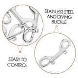GLEAVI 6pcs Sturdy Stainless Steel Dog Leash Clips Double Ended Clips for Walking Training Swivel Snap Hooks