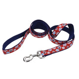 Coastal Pet Ribbon Dog Leash - Contemporary Stylish Look - Durable Fade-Resistant Nylon Material - Perfect for Dogs Red with Paws, 1" x 06'