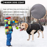QBLEEV Warm Dog Coat Reflective Dog Jacket, Waterproof Dog Winter Coat Turtleneck Dog Clothes for Cold Weather, Thick Fleece Dog Snowsuit Christmas Dog Vest Pet Apparel for Small Medium Large Dogs S