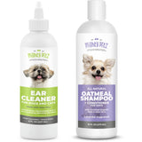 Mighty Petz Dog Ear Cleaner Solution 2-in-1 Oatmeal Dog Shampoo and Conditioner Bundle