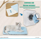 WKWLK Two Uses'Cat Mat,Self Warming&Cooling Cat Mat.18 * 24in-Cooling Cat Pad.Hot/Cold Mat for Pets.Cats self Heating pad.Dogs and Cats with Ice Gel Bag,Temperature Lock Design,Machine Washable