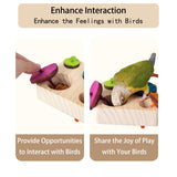 YOOSO WING Birdie Puzzle Feeder - Interactive Foraging Toy for Parrots, Parakeets, Cockatiels, Conures | Mental Enrichment & Stimulation Game to Prevent Boredom (Colorful)