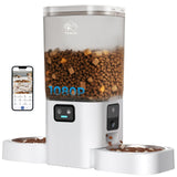 Frienhund Dual Automatic Cat Feeder with Camera for 2 Cats: 5G WiFi Automatic Dog Feeder with Night Vision, 7L Auto Cat Food Dispenser with Two Camera for Multiple Pet, Easy to Clean-29 Cup(ACF180W-A)