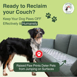 PEACHTREE PET Made in The USA (Love Seat) Clear Humane Scat Mat to Keep Dogs Off Couch & Dog Counter Surfing Deterrent - Pain Free Pet Furniture Protector Solution for Indoor (4 Sheets) US Patented