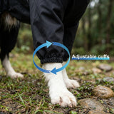 Dog Raincoat for Medium Large Dogs,rain Jacket Coat, Full Leg Coverage Waterproof Rain Suit with Detachable Hood & Tail, Reflective Strips, Snag-Free Top Zipper (Black for Boy, X-Large)
