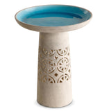 Dneuoir Ceramic Bird Bath for Outside, 18.5 Inch Tall Outdoor Birdbath, Lightweight Aesthetic Hollow Bird Baths with Detachable Large Bowl for Outdoors, Garden, Floor, Balcony, and Lawn