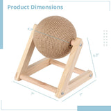 Bunny Scratch Ball - Toxic-Free Natural Sisal Scratching Ball with Enhanced Stable Wood Base | Pet Scratcher Toy for Rabbits, Cats, Chinchillas, 7''x7''x6.2''