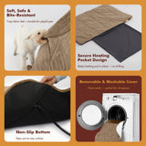 Vagascape Dog Bed, Waterproof Pet Bed with Washable Removable Cover, Comfort Cat Dog Pad for All Seasons, Heating Khaki Rectangle Cat Bed Mat with Nonskid Bottom(56"x40")