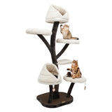 Cat Tree,Cat Activity Tree,Flower-Themed White Cats Tree,Cute Cats Tree with Flower Platforms&Scratching Posts for Kittens and Large Cats (White Cat Tree)