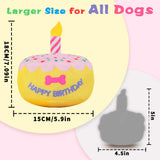 FurtasticFinds Dog Birthday Cake Toy 5.9", Larger Plush Dog Gift with Electronic Music Box, Plays Happy Birthday Song & Puppy Bark Melody, Party Decoration for All Breeds Dogs, Pink