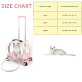 Transparent & Fully Breathable Hard cat Carrier with Rolling Wheels for Dogs, Cats, Multiple Carrying Options, Perfect for Traveling/Taking a Walk