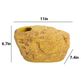 REPTI ZOO Snake Cave and Hides, 3-in-1 Reptile Hide Cave for Snake, Ball Python, Geckos (Large Size)