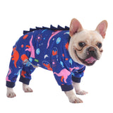 PetWarm Dog Pajamas, Dog Dinosaur Pajamas, Blue Pink Dinosaur Print, S