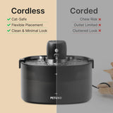 Wireless Cat Water Fountain, Cat Fountain Battery Operated, 78oz/2.3L Pet Water Fountain Cordless, 4000mAh Rechargeable Automatic Fountain with Motion Sensor, Ultra-Quiet Pump & Locking Lid, Black