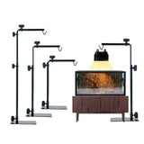 GVWRATW 16.6-31 inch Reptile Lamp Stand, Adjustable Domes Heat Lamp Metal Bracket Floor Light Holder for Reptile Terrarium Lighting Heating Light and Dome lampshade.