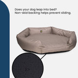 K9 Ballistics Tough Ripstop Oval Bolster Dog Bed, Large, Taupe