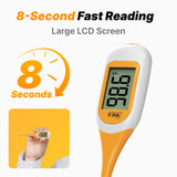 FDK 8-Second Dog & Cat Thermometer, Fast Digital Pet Rectal Thermometer with Large Backlight Screen, Fever Alarm Flexible Comfortable Soft Tip, Waterproof Veterinary Supply for Animals °C/°F