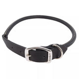 Coastal Pet - Circle T Oak Tanned Leather Round Dog Collar - Comfortable for Dogs with Long Hair or Sensitive Skin - Pet Collar Made from Full-Grain Leather - Black, 1" x 18"