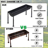 Large Water Troughs for Livestock with 3-Level Adjustable Height Stand - 2 Pack Horse Duty Watering & Feeding Trough Portable Farm Animal Feeder Floor Standing Goat Waterer Bucket