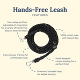 Midnight Hands-Free Rope Leash