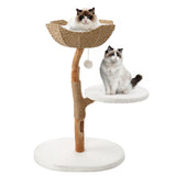 BUMUBI Modern Adult Cat Tree for Large cat Solid Wood Cat Tower for Indoor Cat Tall Cat Condo Cat Climbing Tower with Scratching Post Bed