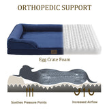 Bedfolks Orthopedic Dog Bed XL, Waterproof Dog Sofa Bed for Extra Large Dogs, Egg Foam Pet Couch Bed with Removable Washable Cover and Nonslip Bottom, Navy Blue