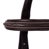 Equinavia Saga Adjustable Padded Fancy Stitched Figure 8 Bridle with Reins - Chocolate Brown - Horse