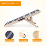 Dog Ramp, Folding Portable Pet Ramp for Dogs and Cats, 43.3" Long High Traction Dog Ramps for Car Bed Couch, 5 Adjustable Height from 15.35” to 23.23”, Rated for 132 lbs