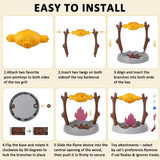 SZEE Cat Treat Puzzle Dispenser Toy, Cat Puzzle Feeder Toy for Slower Eating Training, Keeps Pets Busy & Prevents Overeating, Includes Small Interactive Toys to Boost Appeal (Campfire-Roast Shape)