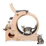 Cat Wheel 7-in-1 Upgraded Exercise Treadmill for Indoor Cats，Cat Treadmill with Silent Running Wheel, Cat Tunnel, Cat Wheels for Indoor Cats, Perfect Cat Jym & Toy for Endless Fun & Fitness