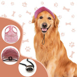 Auiepet Outdoor Sun Protection Hat for Dogs, Canvas Dog Hat with Ear Holes and Adjustable Neck Strap (Black, S)