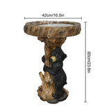 Hamiedun 23.6”Tall Resin fiber Outdoor Bird Baths for Garden - Standing Birdbath, Woodland Tree Trunk Decoration Yard Statue，Pedestal Birdbaths, Garden, Patio, Lawn, Backyard (24inch)