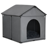 Large Dog House Soft Indoor (Int 30x28x23in/Ext 31x30x31in) for Labrador, Husky, Samoyed, Golden Retriever, German Shepherd, Large Pet House with Soft Cushion, Oxford Fabric, Gray