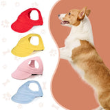 Auiepet Outdoor Sun Protection Hat for Dogs, Canvas Dog Hat with Ear Holes and Adjustable Neck Strap (Black, S)
