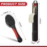 Dansydaisy Horse Tail Extension Bag and Double Side Pin and Bristle Comb Brush, Red and Black Fake Horse Tail Carry Bag for Storage