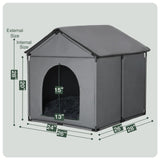 Medium Dog House Soft Indoor (Int 26x24x20in/Ext 28x26x28in) for Beagle, Shiba Inu, Boston Terrier, Cocker Spaniel, Medium Pet House with Soft Cushion, Oxford Fabric, Gray