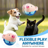 FANSUIT Interactive Dog Toys, 2025 Upgrade Active Moving Pet Plush Toy, Moving Interactive Squeaky Toy, Pig Plush Sound Electronic Dogs Toy Pets Balls (Red Pig)