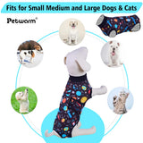 PetWarm Dog Surgery Suit, Dog Surgical Recovery Suit Female and Male, Dog Onesie for Surgery, Cone E-Collar Alternative, Satellite Pattern, Black, XS