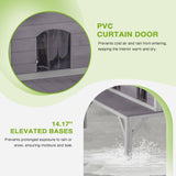 GUTINNEEN Outdoor Cat House Weatherproof Large Feral Cat Shelter with 2-Layer, Wooden Cat Condo with Balcony, Escape Doors and Openable Back Door for Multiple Cats Indoor