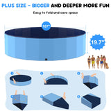 Bilibara 107'' Foldable Dog Pool, Kiddie Pool, Heavy Duty Non-Slip Plastic Pet Wading Pool for Large Dogs, Indoor and Outdoor Kids Pet Dog Bathtub