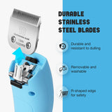 FuzzyFix Professional Dog Clippers for Grooming - 2 Speed Detachable Blade Pet Grooming Kit for Thick Curly Matted Coats - Low Noise Heavy Duty Cordless Hair Trimmer for Animal
