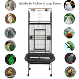 Sinopet 69-inch Large Bird Cage with Stand, Flight Cages for Parakeets & Play Top & Birdcage Cover for African Grey Quaker Amazon Cockatiel Sun Parakeet Green Cheek Conure Lovebird Eclectus Parrot