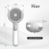 3-in-1 Pet Spray Hair Comb, Self-Cleaning Pet Grooming Brush, Anti-Static Cat Steamy Brush for Effective Hair Removal, Steamy Cat Brush Dogs Hair Grooming Brush Misting, LED, Bear Shape