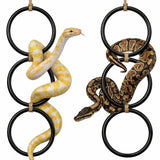 2PCS Snake Climbing Rings for Ball Python - Enrichment Toys for Corn Snake - Reptiletank Cage Decor Habitat Accessories | Terrarium, Bearded Dragon, Chameleon, Iguana, Gecko, Lizard, Parrot
